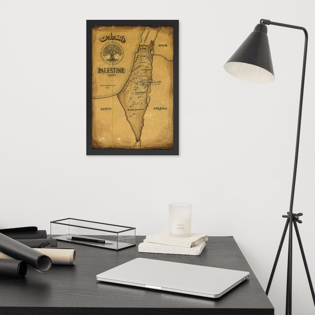 Palestine Map Framed Poster