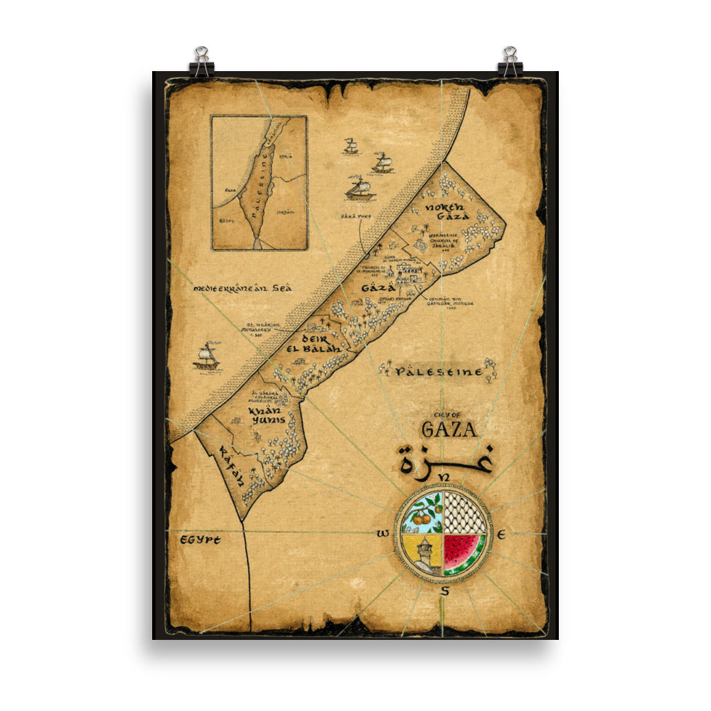 Gaza Map Poster