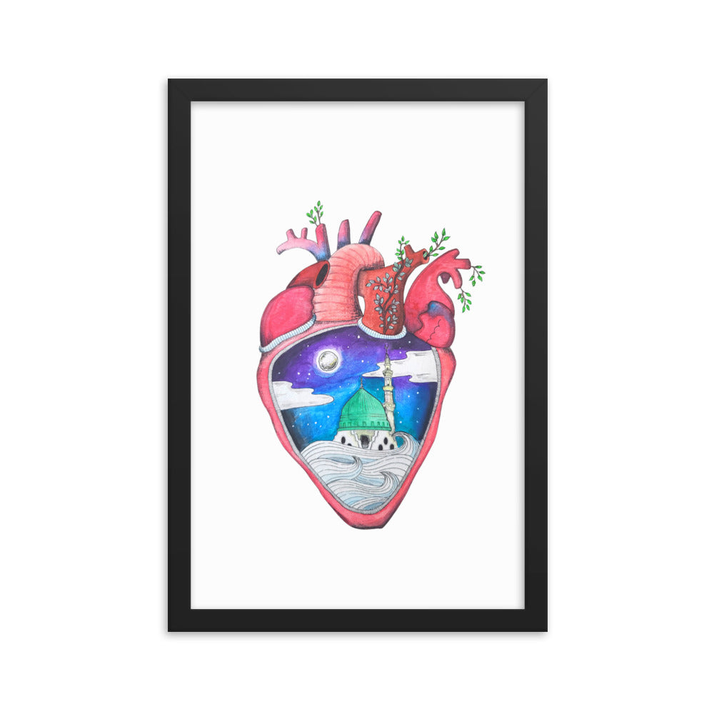 "What's in Your Heart?" Madinah Framed Poster
