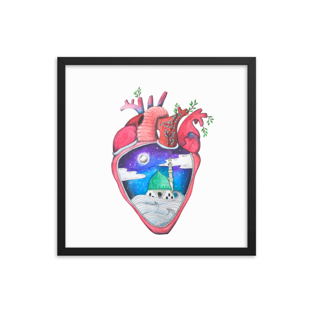 "What's in Your Heart?" Madinah Framed Poster
