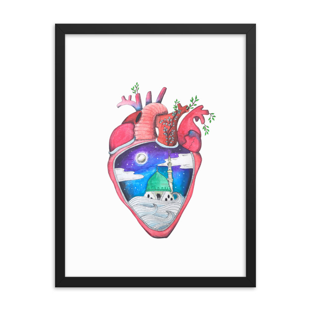 "What's in Your Heart?" Madinah Framed Poster