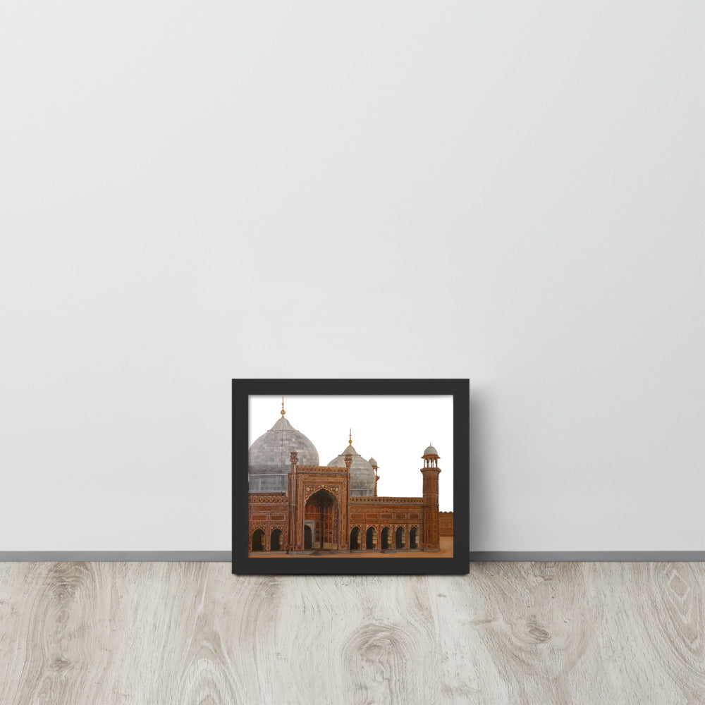 Badshahi Mosque White Framed poster