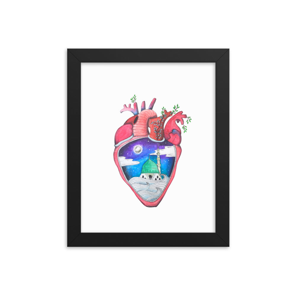 "What's in Your Heart?" Madinah Framed Poster