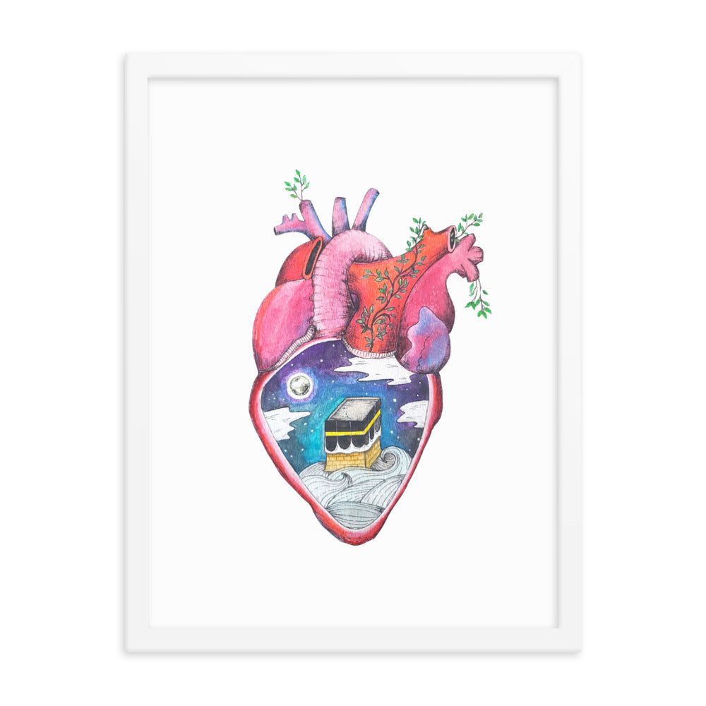 "What's in Your Heart?" Makkah Framed Poster