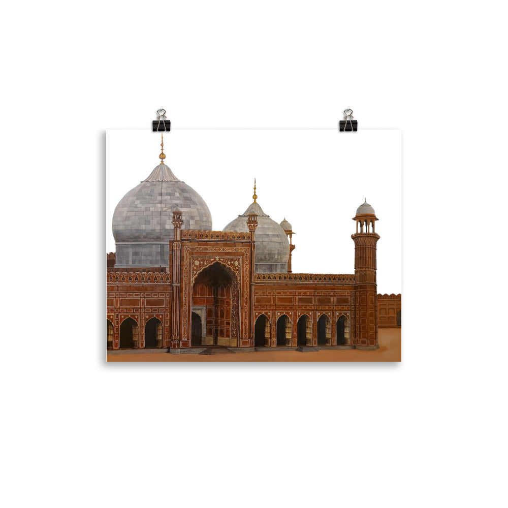 Badshahi Mosque White Poster