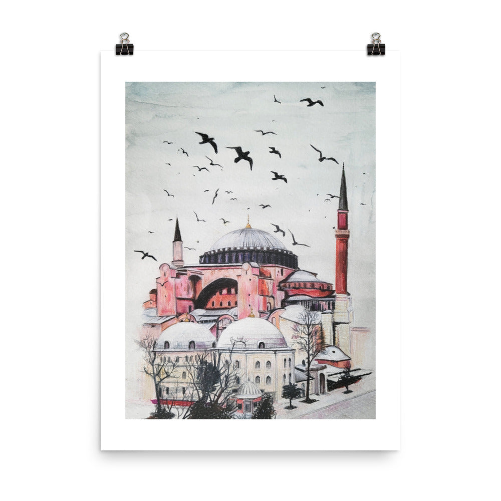 Hagia Sophia with White Poster