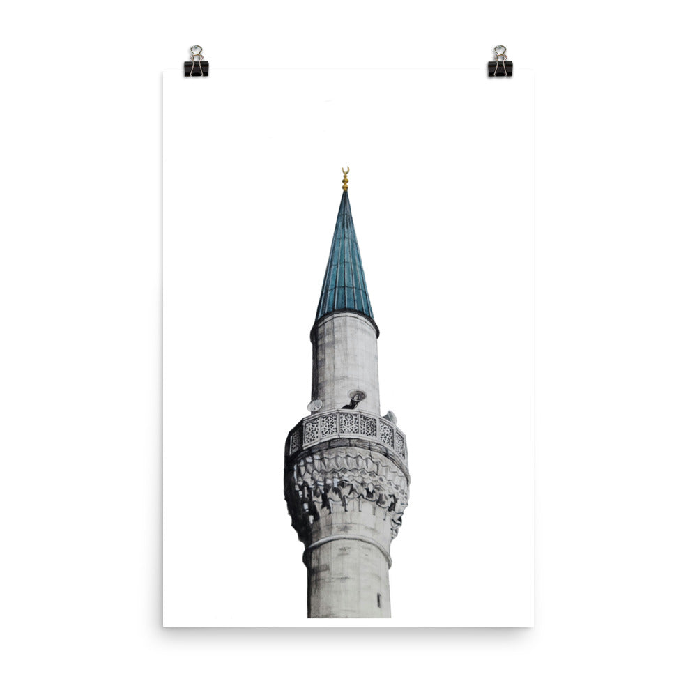 Blue Mosque Minaret Poster