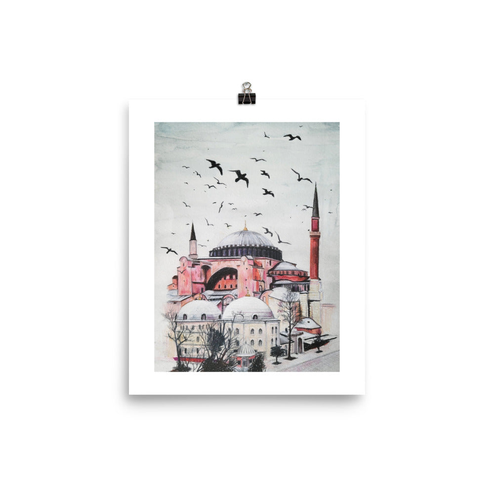 Hagia Sophia with White Poster
