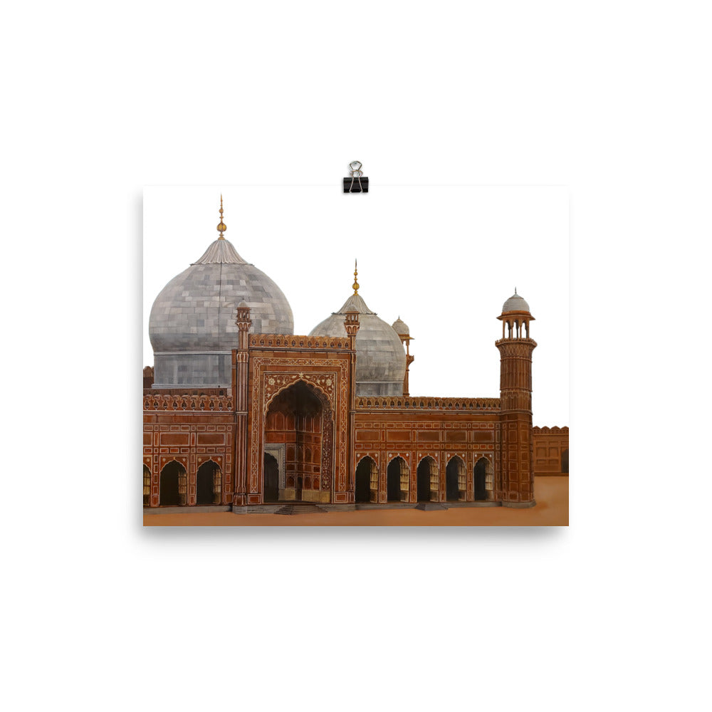 Badshahi Mosque White Poster