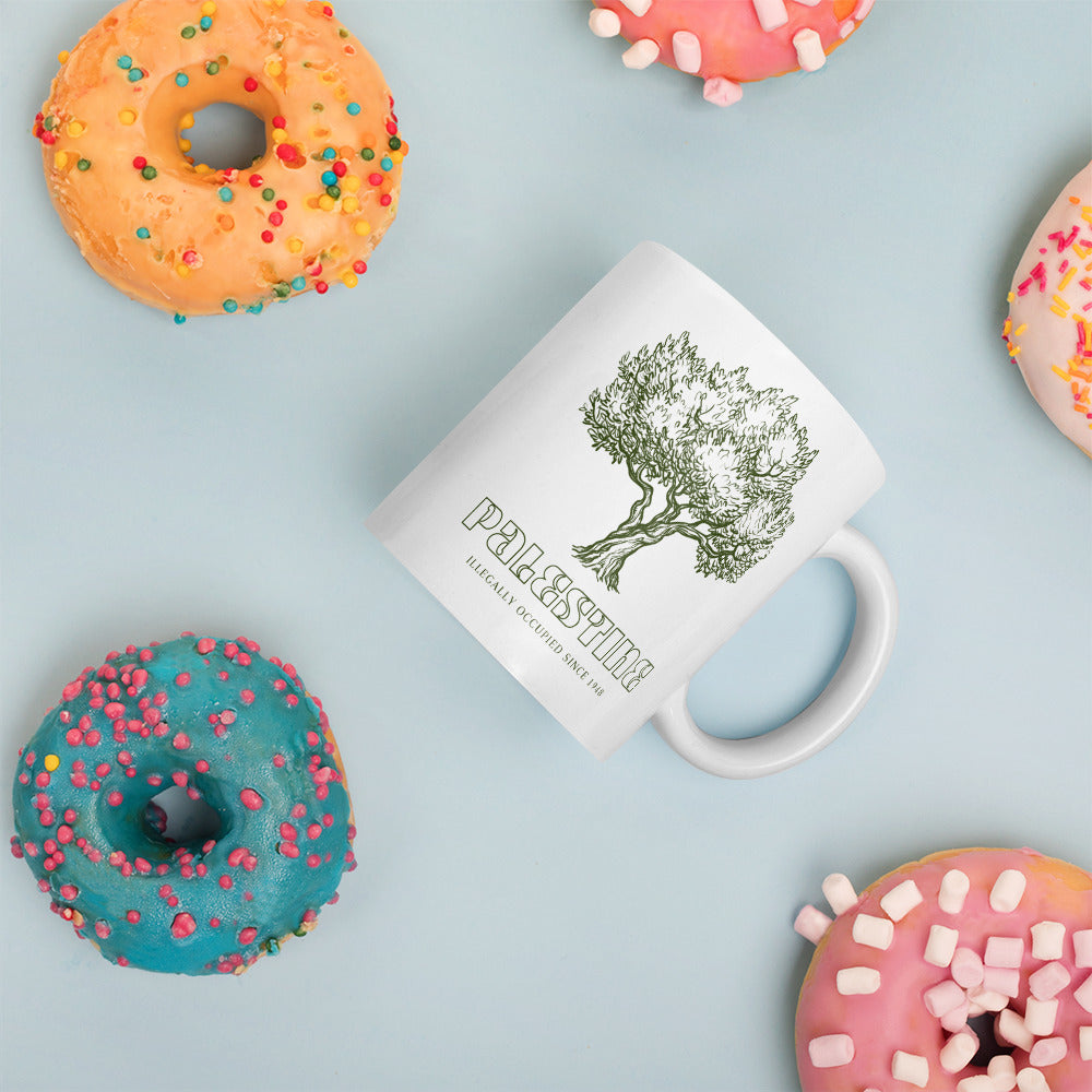 Olive Tree- Palestine White Glossy Mug