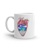 Makkah and Madinah Hearts White glossy mug
