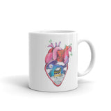 Makkah and Madinah Hearts White glossy mug