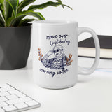 Morning Coffee Blue White Glossy Mug