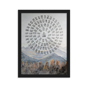 99 Names of Allah Framed Matte Paper Poster