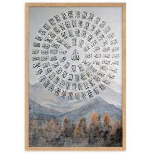 99 Names of Allah Framed Matte Paper Poster