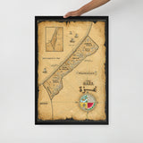 Gaza Map Framed poster