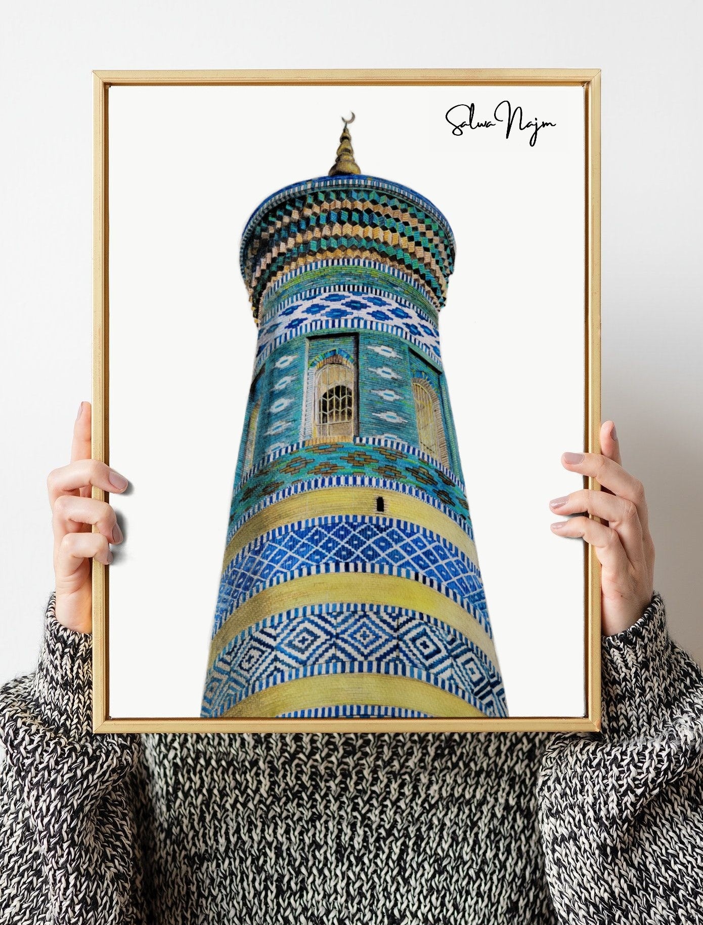 Islam Khodja Minaret, Khiva, Uzbekistan Original Watercolour