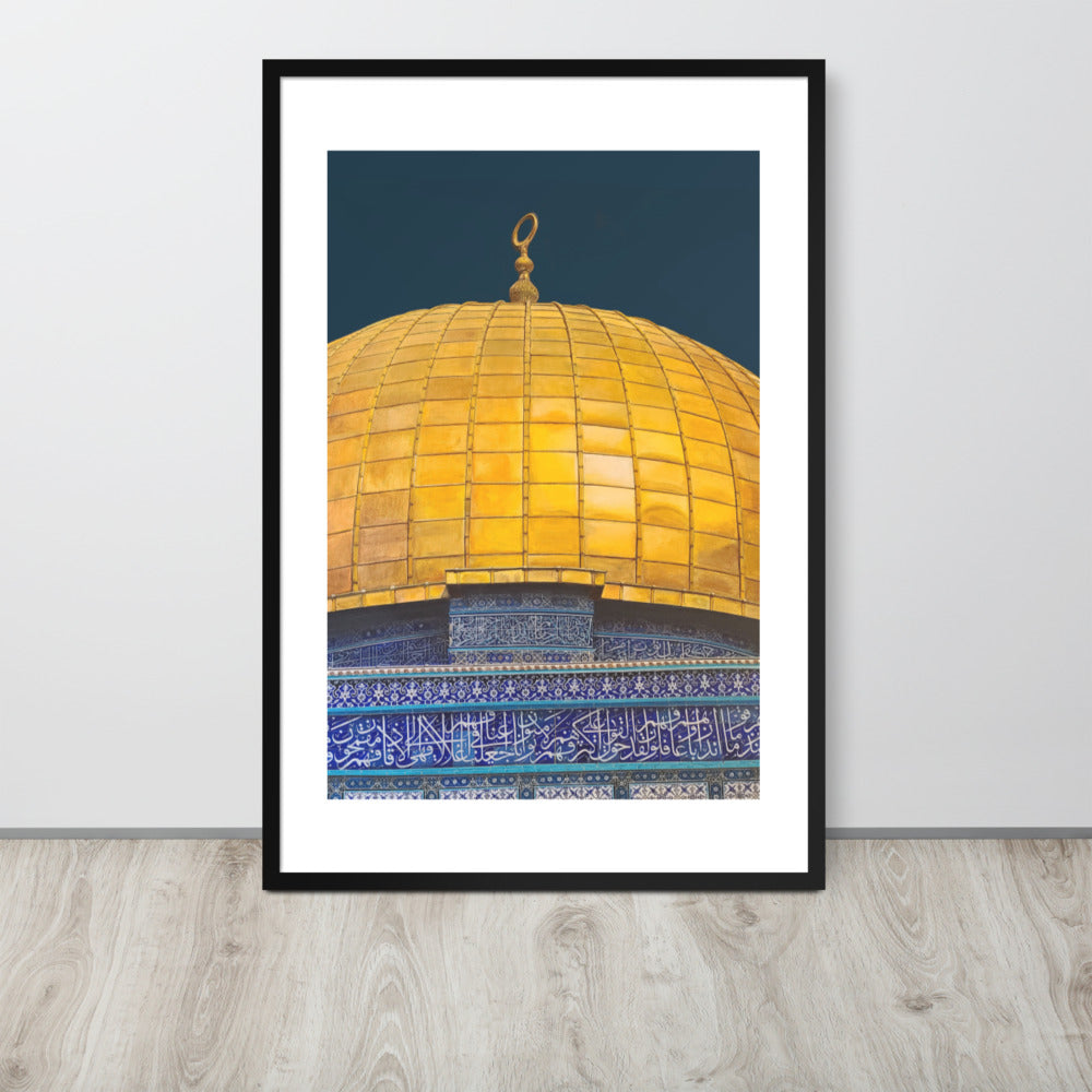 Dome of the Rock with White Border Framed poster