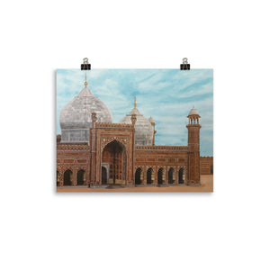 Badshahi Mosque Blue Sky Poster