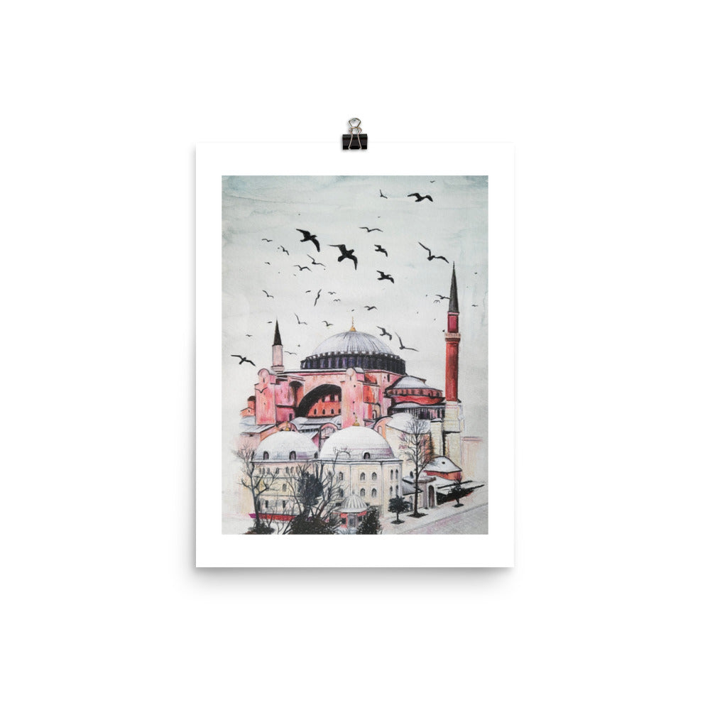 Hagia Sophia with White Poster