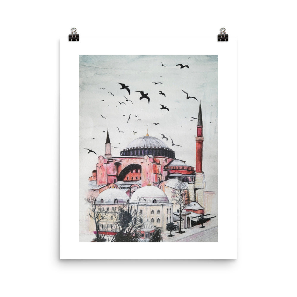 Hagia Sophia with White Poster