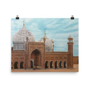 Badshahi Mosque Blue Sky Poster