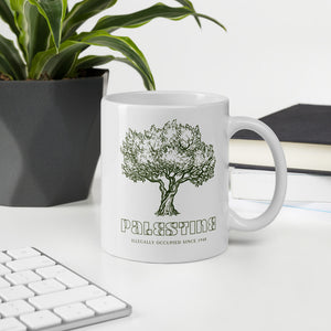 Olive Tree- Palestine White Glossy Mug