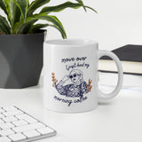 Morning Coffee Blue White Glossy Mug